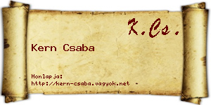 Kern Csaba névjegykártya