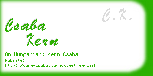 csaba kern business card